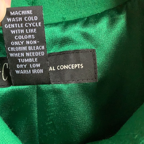 INC International Concepts Green ruffle button down & zipper jacket size Large - Picture 10 of 14